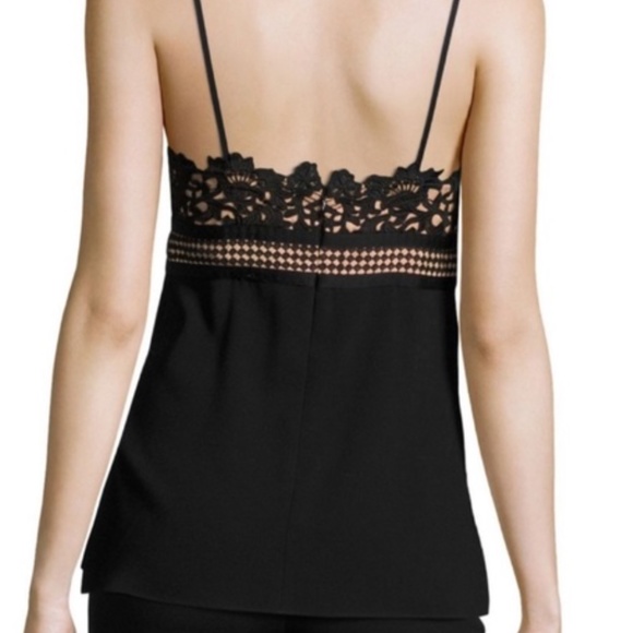 Theory Melaena Black Crochet Tank Top - Black/ Nude - Picture 3 of 7
